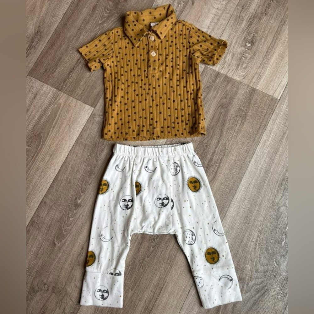 Kate Quinn Mustard and White Kids Set
